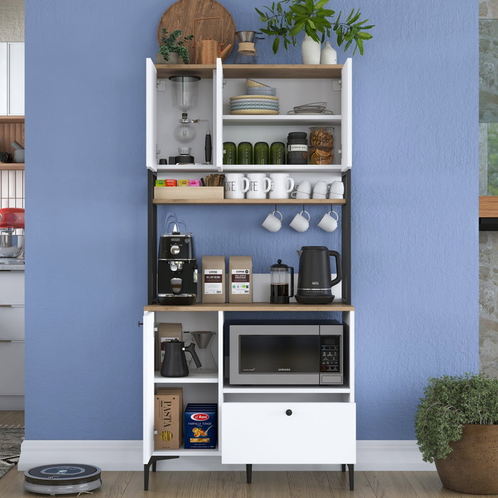 Hanah Home Gabinete Multipropósito Blanco y Nuez